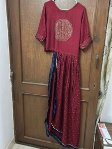 Elegant Maroon Dhoti Style Kurti/ Dress