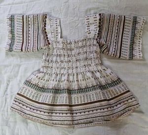 White Cinched Waist Top