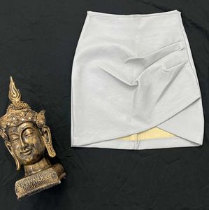 Sky Blue Mini Skirt leather touch