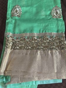 Unsitched Green Kurta Set