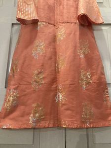 Anouk Peach Cold Shoulder Dress