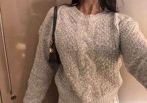 Cozy Grey Knit Sweater