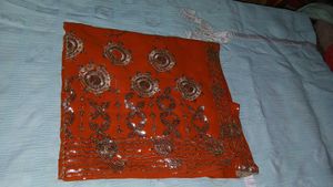 Elegant Orange Sequin Saree