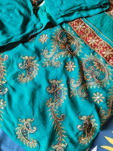 Teal Saree