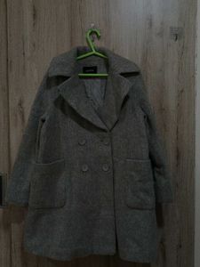 Warm Grey Overcoat Alpaca Feel