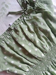 Olive Green Polka Dot Dress