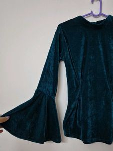 Velvet Bell Sleeve Winterwear Top