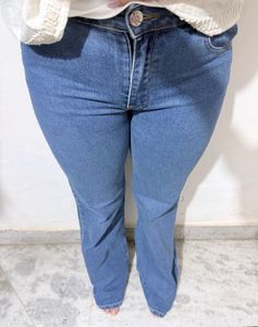 Blue Denim Flared Jeans