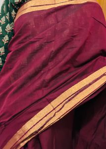 Maroon cottenSaree