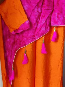 Colourful Kurti Top ( Pink &amp; Orange )