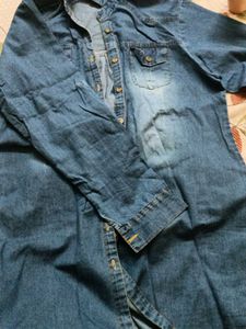 New Beautiful Kurta With Denim Shirt