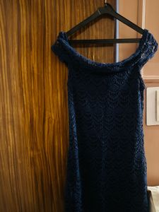 Elegant Blue Lace Dress