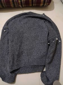 Pearl Embellished Knit Sweater