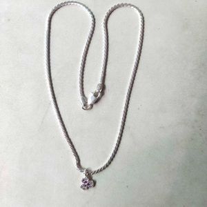 pure Silver Snack Chain+Pandent 16inch