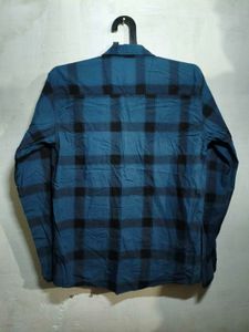 Black &amp; Bluish Grey Checked Shirt