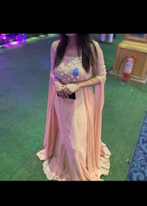 Elegant Peach Embellished Gown