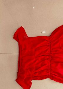 Red Off-Shoulder Tiered Maxi Dress