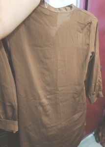 Brown Long Sleeve Tunic Top