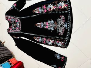 Embroidered Black Kurta Set Never Used