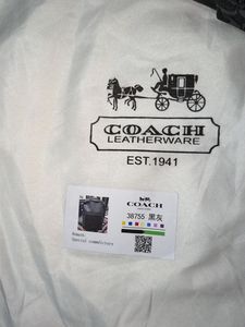 Unisex Coach Leather Backpack Black