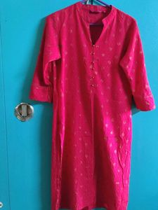 Pink Kurti with Gold Accents