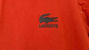 Lacoste orange-red Cotton Tee