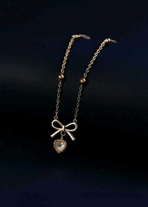 Bow Heart Pendant Necklace