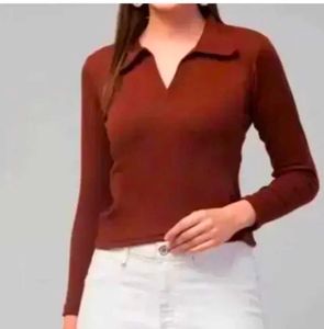 Retro Inspired Knit Polo Top