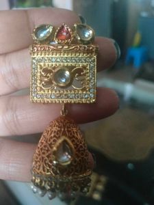 Kundan Antique Necklace With Earrings