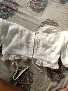 Milkmaid Bustier Puff Sleeve Top