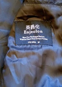 Enjeolon brand Unisex Long Coat/Over Coat Black