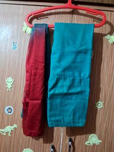 Teal Pant With Red Duppatta