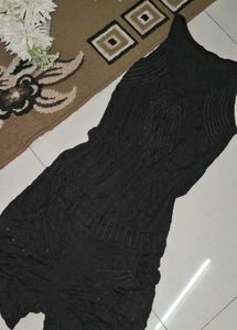 A Line Sleeveless Black Shorts Jumpsuit
