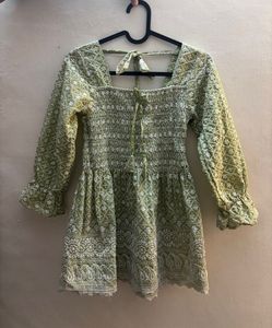 Green Embroidered Kurti