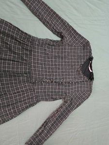 ZARA Wool Plaid Full Sleeve Mini Dress