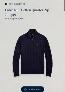 Ralph Lauren Cable Knit Quater Zip