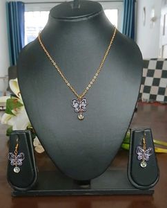 Purple Butterfly Necklace