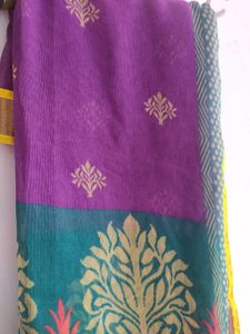Purple And Green Saree