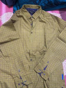Mens Yellow Party Wear Shirt