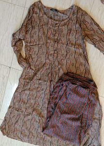 Zudio Large Floral Print Kurta Set