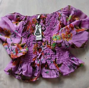 Colourful Smoked Floral Top