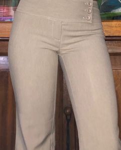 Beige Flare Leg Pants