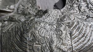 Silver Heavy Embroidered Blouse
