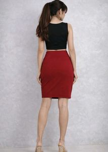 Burgundy Pencil Skirt