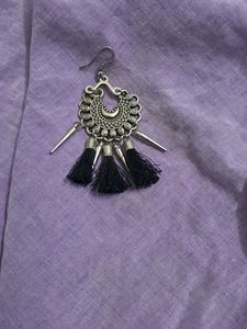 Silver Earrings With Tassels