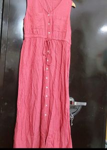 Pink Cut Sleeves Dress For 34 Bust