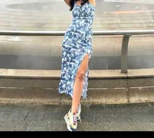 Blue &amp; White Toile Maxi Dress