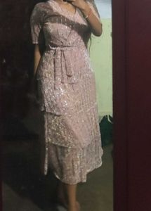 Pink Sequin Mini Dress