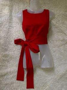 Pinterest Inspo Red Sleeveless Tie Top