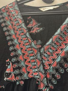 Boho Black Embroidered Dress